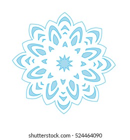 Snowflake Icon graphic. vector illustration, blue on white