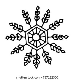 Snowflake. Icon graphic. Vector illustration.