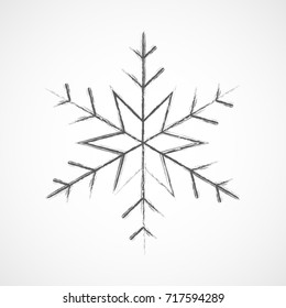 Snowflake icon. Gray snowflake isolated on light background. Vector illustration. Simple snowflake sign isolated.