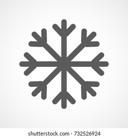 Snowflake icon. Gray snowflake isolated on light background. Vector illustration. Simple snowflake sign isolated.
