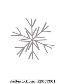 Snowflake icon. Hand draw vector illustration.	