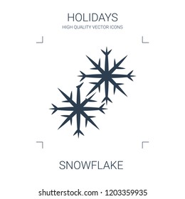 snowflake icon. high quality filled snowflake icon on white background. from holidays collection flat trendy vector snowflake symbol. use for web and mobile