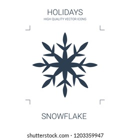 snowflake icon. high quality filled snowflake icon on white background. from holidays collection flat trendy vector snowflake symbol. use for web and mobile