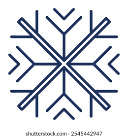 Icono de copo de nieve de la colección de hockey. Copo de nieve lineal delgado, nieve, icono de contorno frío aislado sobre fondo blanco. Signo de copo de nieve de Vector de línea, símbolo para Web y móvil. Ilustración de stock