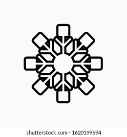 Snowflake Icon. Ice, Cold or Frozen Illustration As A Simple Vector Sign & Trendy Symbol in Line Art Style for Design and Websites, Presentation or Apps Element.