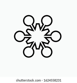 Snowflake Icon. Ice, Cold or Frozen Illustration As A Simple Vector Sign & Trendy Symbol in Line Art Style for Design and Websites, Presentation or Apps Element.