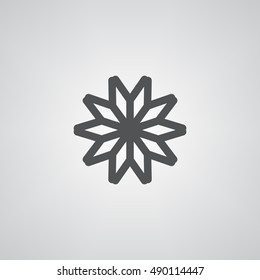 Schneeflocken-Symbol-Illustration einzeln auf Vektorillustrationen