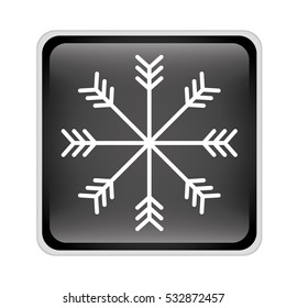 snowflake icon inside black square over white background. vector illustration
