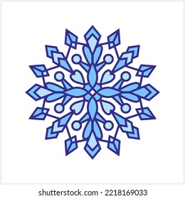 Snowflake icon isolated. Christmas and winter emblem. Xmas design. Vector stock illustration. EPS 10