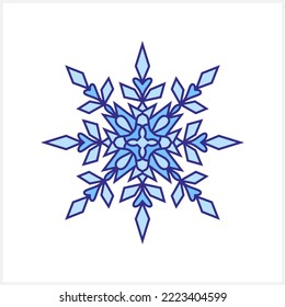 Icono de copo de nieve aislado. emblema de Navidad e invierno. Diseño de Navidad. Ilustración de material vectorial. EPS 10