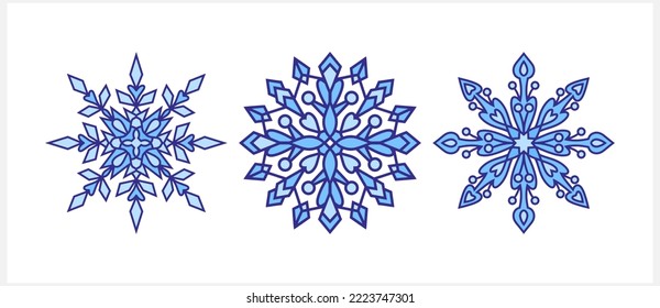Snowflake icon isolated. Christmas and winter emblem. Xmas design. Vector stock illustration. EPS 10