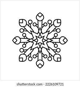 Snowflake icon isolated. Christmas and winter emblem. Xmas design. Vector stock illustration. EPS 10