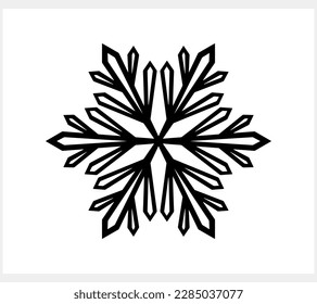 Snowflake icon isolated. Christmas and winter emblem. Xmas design. Vector stock illustration. EPS 10