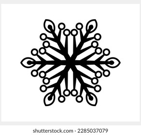 Snowflake icon isolated. Christmas and winter emblem. Xmas design. Vector stock illustration. EPS 10