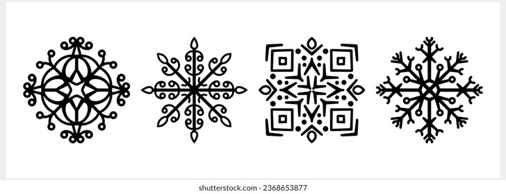Snowflake icon isolated. Christmas and winter emblem. Xmas design. Vector stock illustration. EPS 10
