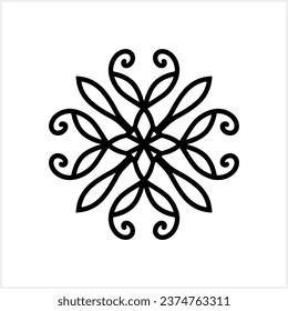 Snowflake icon isolated. Christmas and winter emblem. Xmas design. Mandaka Vector stock illustration. EPS 10