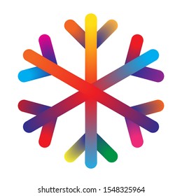 Snowflake icon isolated. Colorful vector snowflake icon. Abstract snowflake