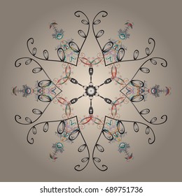 Snowflake icon, isolated. Colorful snowflake Vector illustration. Vector illustration. Icons, labels. Flat design. Vector winter snowflakes on colorful background.
