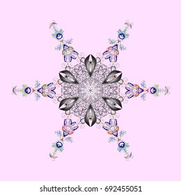 Snowflake icon, isolated. Colorful snowflake Vector illustration. Icons, labels. Vector illustration. Vector winter snowflakes on colorful background. Flat design.