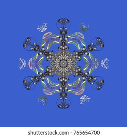 Snowflake icon, isolated. Colorful snowflake Vector illustration. Flat design. Icons, labels. Vector winter snowflakes on colorful background. Vector illustration.