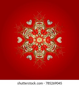 Snowflake icon, isolated. Colorful snowflake Vector illustration. Icons, labels. Vector illustration. Vector winter snowflakes on colorful background. Flat design.
