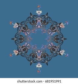 Snowflake icon, isolated. Flat design. Vector illustration. Vector nice snowflakes on colorful background.