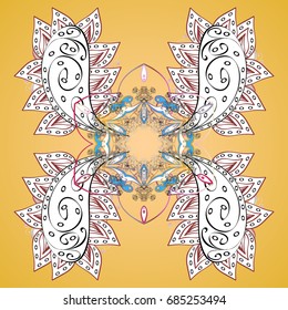 Snowflake icon, isolated. Flat design. Vector illustration. Vector nice snowflakes on colorful background.