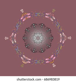 Snowflake icon, isolated. Flat design. Vector illustration. Vector nice snowflakes on colorful background.
