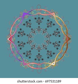 Snowflake icon, isolated. Flat design. Vector illustration. Vector winter snowflakes on colorful background. Vector snowflake icon.