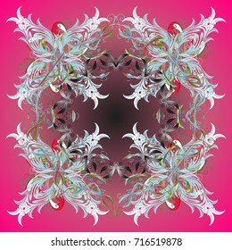 Snowflake icon, isolated. Flat design. Vector illustration. Vector nice snowflakes on colorful background.