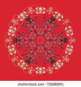 Snowflake icon, isolated. Flat design. Vector illustration. Vector winter snowflakes on colorful background. Vector snowflake icon.