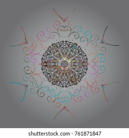 Snowflake icon, isolated. Flat design. Vector illustration. Vector nice snowflakes on colorful background.