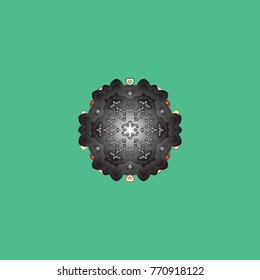 Snowflake icon, isolated. Flat design. Vector illustration. Vector nice snowflakes on colorful background.