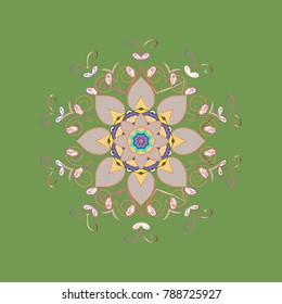 Snowflake icon, isolated. Flat design. Vector illustration. Vector nice snowflakes on colorful background.