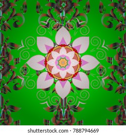 Snowflake icon, isolated. Flat design. Vector illustration. Vector nice snowflakes on colorful background.