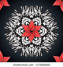 Snowflake icon, isolated. Icons, labels. Colorful snowflake Raster illustration. Raster winter snowflakes on colorful background. Flat design. Raster illustration.