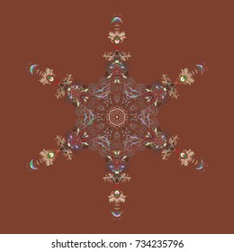 Snowflake icon, isolated. Icons, labels. Vector winter snowflakes on colorful background. Colorful snowflake Vector illustration. Flat design. Vector illustration.