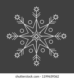 Snowflake icon isolated on a black background