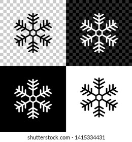Snowflake icon isolated on black, white and transparent background. Vector Illustration