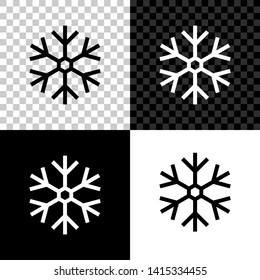 Snowflake icon isolated on black, white and transparent background. Vector Illustration