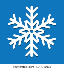 Snowflake icon isolated on a blue  background