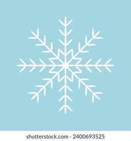 Snowflake icon isolated on a blue background. Vector illustration