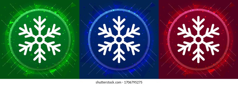 Snowflake icon isolated on elegant modern design abstract buttons set illustration