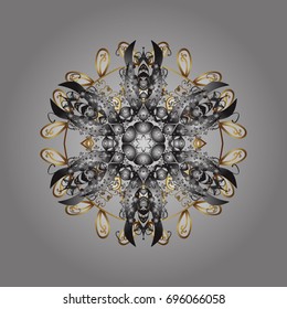 Snowflake Icon. Snowflake isolated on gray background. Winter mandala. Snowflake Vector illustration.