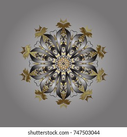 Snowflake Icon. Snowflake isolated on gray, brown and neutral colors. Vector illustration. Vector illustration.