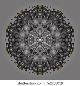 Snowflake Icon. Snowflake isolated on gray, brown and neutral colors. Vector illustration. Vector illustration.