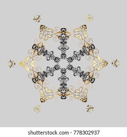 Snowflake Icon. Isolated on gray and yellow colors. Winter snowflake. 