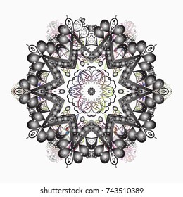Snowflake Icon. Isolated on neutral, gray and white colors. Winter snowflake. Snowflake Vector illustration.
