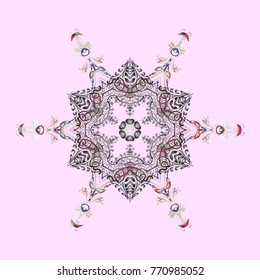 Snowflake Icon. Isolated on neutral, gray and brown colors. Winter snowflake. Snowflake Vector illustration.