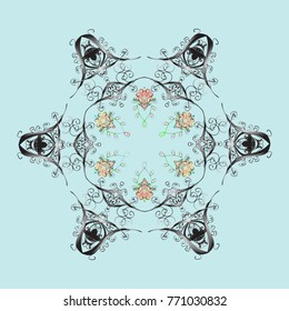 Snowflake Icon. Snowflake isolated on neutral, gray and blue colors. Vector illustration. Vector illustration.